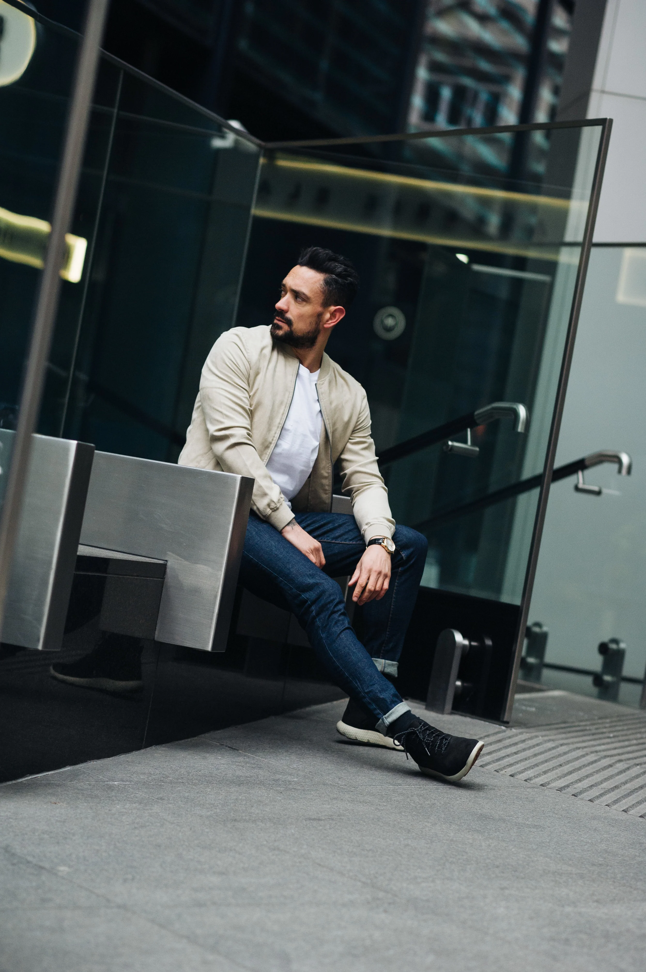 Cream jacket outfit online